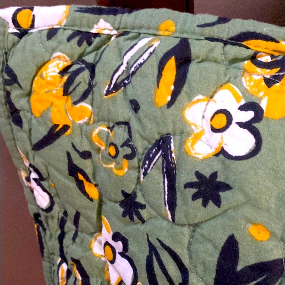 Studio D Anja Floral Quilted Euro Sham, Green, 26”x26”, Envelope Closure